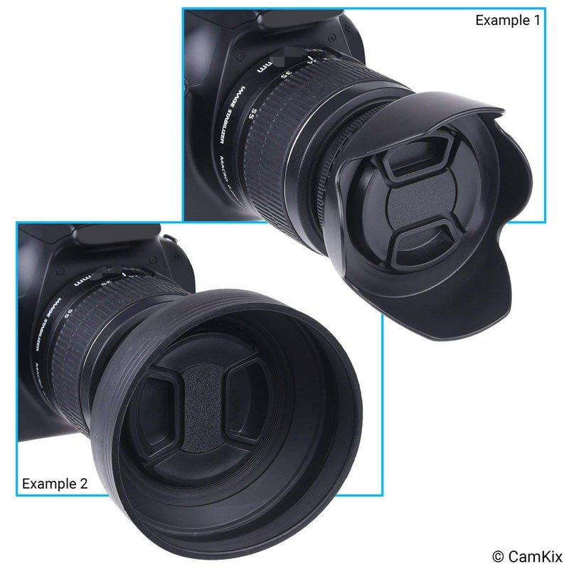 CamKix 77mm Set of 2 Camera Lens Hoods and 1 Lens Cap - Rubber (Collapsible) + Tulip Flower - Sun Shade/Shield - Reduces Lens Flare and Glare - Blocks Excess Sunlight for Enhanced Photography and Video Foo - Image 3